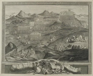 A matriz de batalha de Carberry Hill, perto de Edimburgo em 1567, c.1738