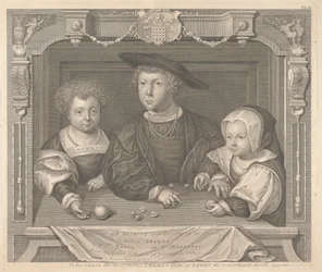 Três filhos de Henrique VII e Isabel Sua Rainha, o Príncipe Arthur, o Príncipe Henrique e a Princesa Margarida