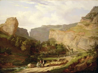 A View of Cheddar Gorge (óleo sobre tela)
