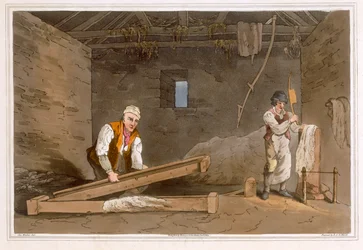 Linha Swinglers gravada por Robert Havell o velho, publicado em 1814 por Robinson e filho, Leeds