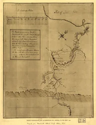 Mapa de George Washington, que acompanha o seu "diário para o Ohio", 1754. LOC 99446116