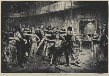 Classe de homens de negócios (classe de homens de negócios, YMCA) 1916 (lito em papel de wove)