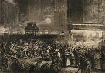 Noite da eleição Times Square, 1906.