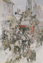 O Stagecoach de Natal (lápis, wc e bodycolour)