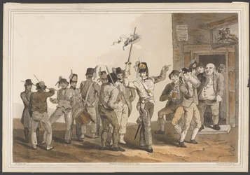 Um Sargento Recrutador do 33º Regimento do Pé, 1814 (aquatinta colorida)