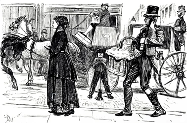 Um desenho animado que retrata os primeiros dias das lojas Cooperativas. Ilustrado por George du Maurier (1834-1896) um cartoonista franco-britânico e autor