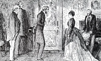 Uma cena do "Moonstone" de Wilkie Collins.