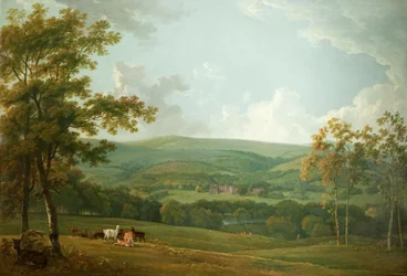 Uma vista distante do Towneley Hall, c.1777
