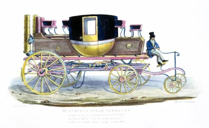 Mr. Gurneys Steam Carriage como visto no Regents Park, 6 de novembro de 1827