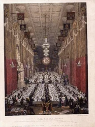 O Jantar do Senhor Prefeito no Guildhall, 9 de novembro de 1828 (litho)