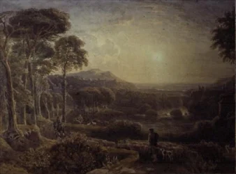Paisagem ao pôr do sol (wc no papel)