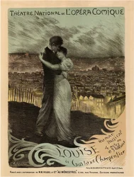 Cartaz para o Oper Louise por Gustave Charpentier, 1900