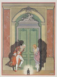 Um casal à luz de velas, ilustração de 