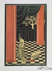 Tamara Karsavina (1885-1978) em "Thamar" de Fokine em 1912, pub. 1914 (impressão em pochoir)