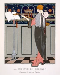 The Theorbo Player, design para um casaco de noite por Paquin