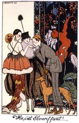 handkissing , noite de elegância em Paris, gravura de 1917