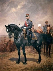 Retrato do marechal Ferdinand Foch a cavalo