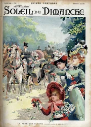 Festa da flor. De uma aguarela de Geo Blott. Gravura em "Le sun-du-dimanche", 11 de junho
