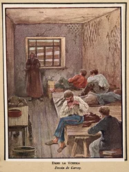 Na Cheka; de Histoire des Soviets, pub. 1922 (litografia a cores)