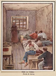 Na Cheka; de Histoire des Soviets, pub. 1922 (litografia a cores)