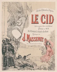 Cartaz da estreia da Ópera Le Cid de Jules Massenet, 1885.