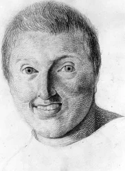 Um epiléptico, -in "Etude de la physiognomy des alienés", desenho de Gabriel