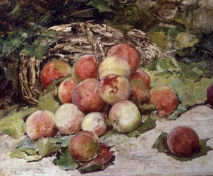 Pêssegos. Pintura de Georges Jeannin (1841-1925) Coleção particular.