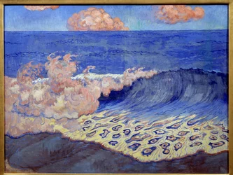 Marinha azul, efeitos de ondas. Pintura de Georges Lacombe (1868-1916)