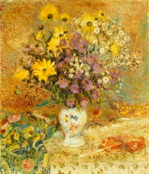 Vaso de flores. Pintura de Georges Lemmen (1865-1916). Óleo sobre tela. Coleção particular.