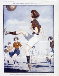 Futebol feminino - em "La Vie Parisienne" de fevereiro de 1922 (gravura)