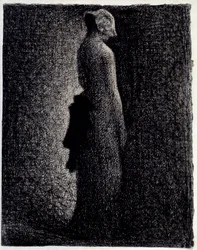 O desenho a lápis Black Knot por Georges Seurat (1859-1891) Por volta de 1882 Dim. 0,31 x 0,23 m Paris. Museu Orsay
