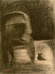 Carruagem e Cão, c.1882-84 (Conté crayon on paper)