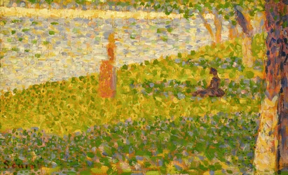 Mulheres na margem do rio, estudo para La Grande Jatte, c.1885-86