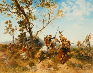 Um partido árabe de falcões, 1907