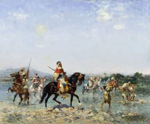 Cavalaria árabe criando uma corrente,