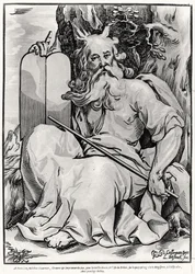 Moisés, gravado por Ludwig Businck (c.1590-depois de 1630)