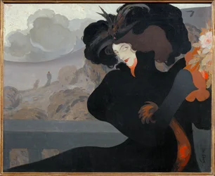Mulher com chapéu preto