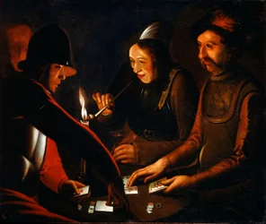 Soldados jogando cartas, do século XVII