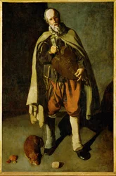 Jogador com cão (pintura sobre tela)