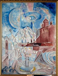 Fantaisie (Fantasia) - Peinture de Georgi Bogdanovich Yakulov (1884-1928) huile sur toile, vers 1910, art russe, 20e siecle, futurisme - Museu Estatal de Arte, Samara (Rússia)