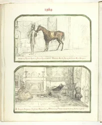 Sem título [homem com cavalo e casal relaxando junto ao fogo], 1868.