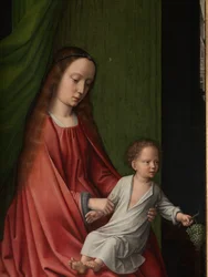 Detalhe de um painel exterior do Baptismo de Cristo, c.1502-08 (óleo sobre painel)