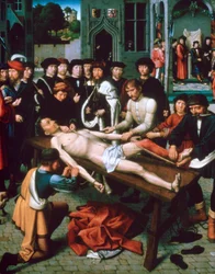 O esfolamento de Sisamnes, pormenor, 1498