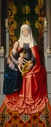 Retábulo de Santa Ana: Santa Ana com a Virgem e o Menino [painel do meio], c.1500-1520 (óleo sobre painel)