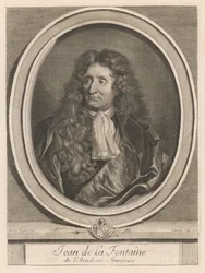 Jean de La Fontaine, do livro Les hommes illustres..., vol. I, de Charles Perrault