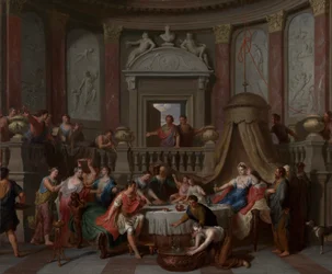 O Banquete de Cleópatra, c.1700 (óleo sobre tela)