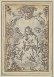 Madonna dentro da moldura ornamental