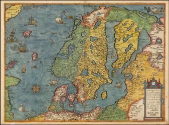 Mapa do Norte da Europa de 1593, de Gerard de Jode