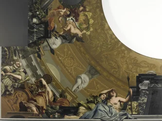 Decoração de teto em cinco partes para o Grande Salão do Palácio Soestdijk