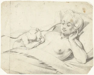 Vênus na cama com Cupido assistindo